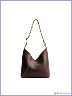 Handmade Full Grain Leather Slouchy Crossbody Shoulder Bag
